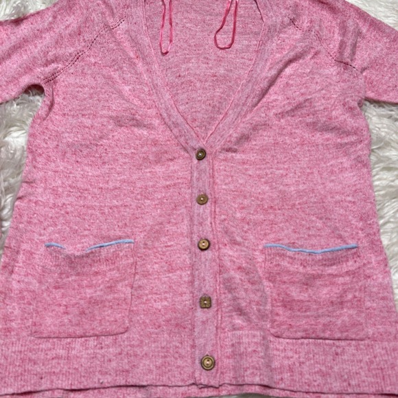 WHITE STUFF WOMENS CARDIGAN SALMON PINK SWEATER LINEN - Picture 2 of 4